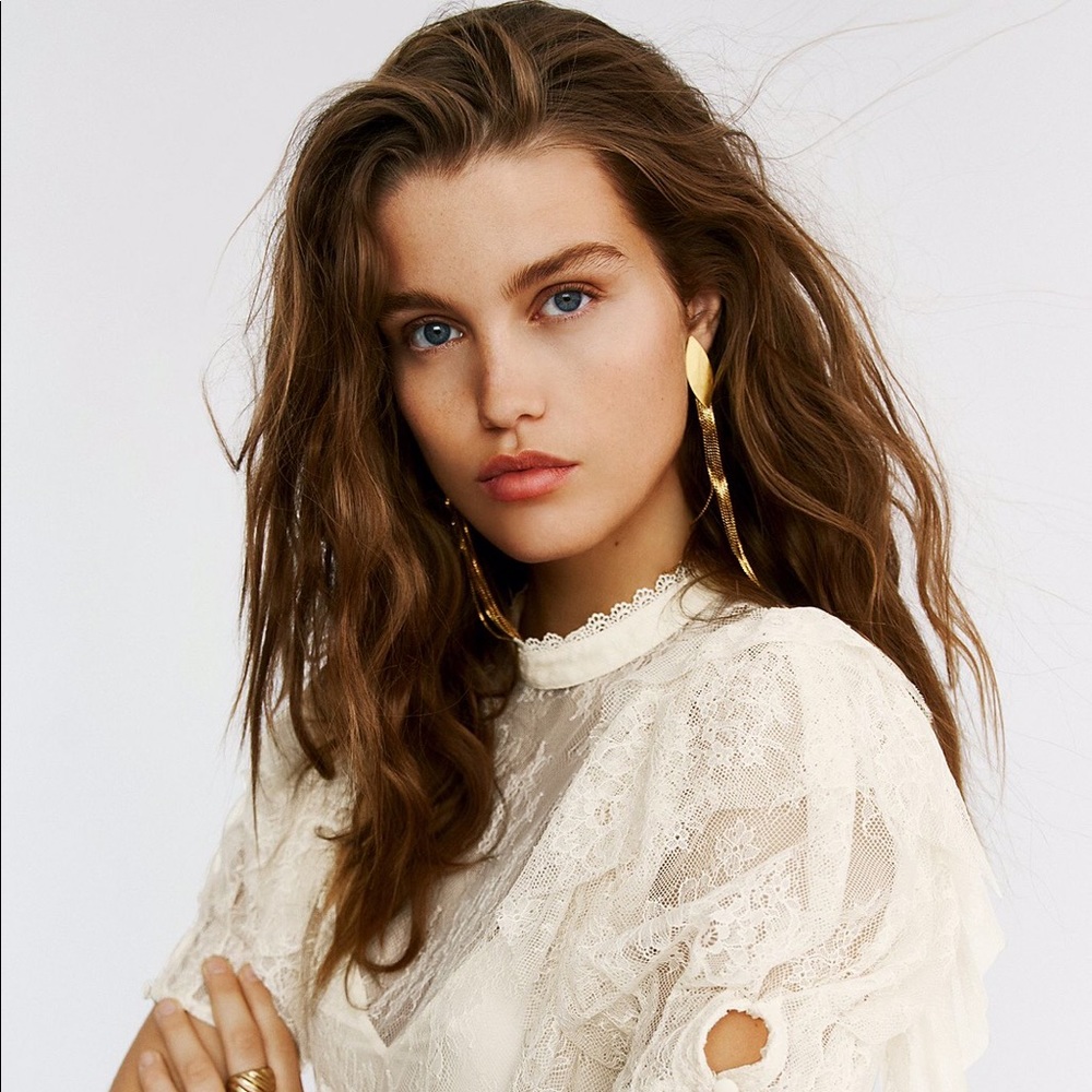 NWT Free people secret admirer cream lace blouse